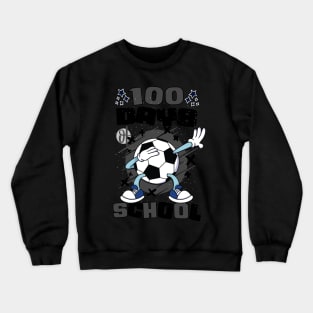 100 days of school featuring a dabbing Football #4 Crewneck Sweatshirt